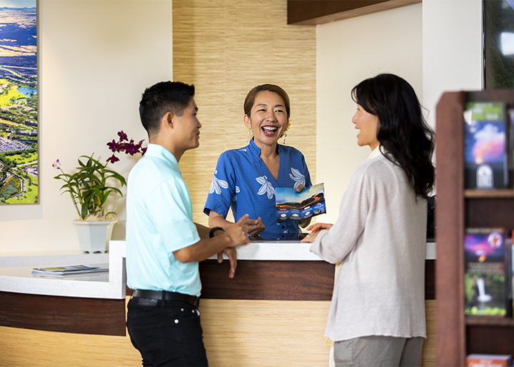 japanese team member interacting with guests
